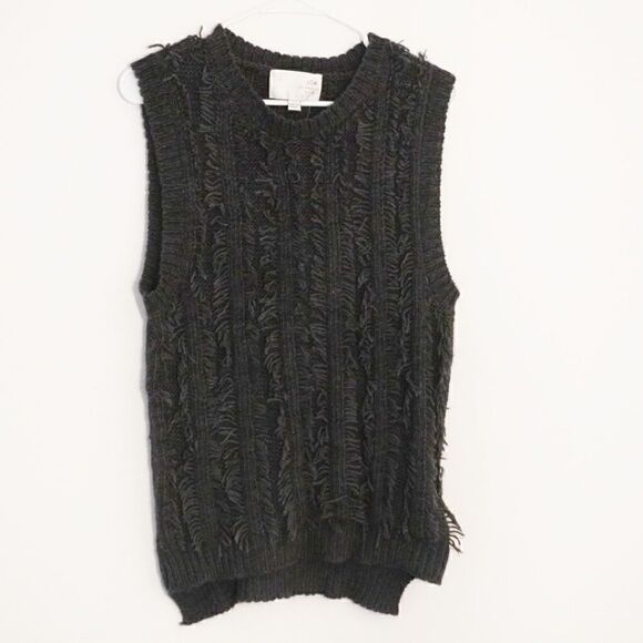 😍 J.O.A. LOS ANGELES Hi Low Fringe Sweater Vest - Picture 2 of 7